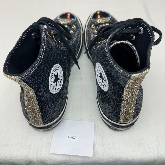 Converse CTAS Custom Glitter Chuck 70 By You Navy Gold Men's 12 - Picture 6 of 8